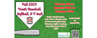 Fall 2023 Baseball, Softball and T-Ball Registration